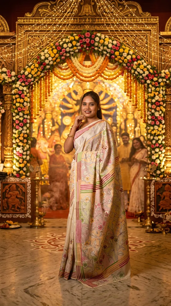 Handmade_Kanthastitch_Silk_Saree