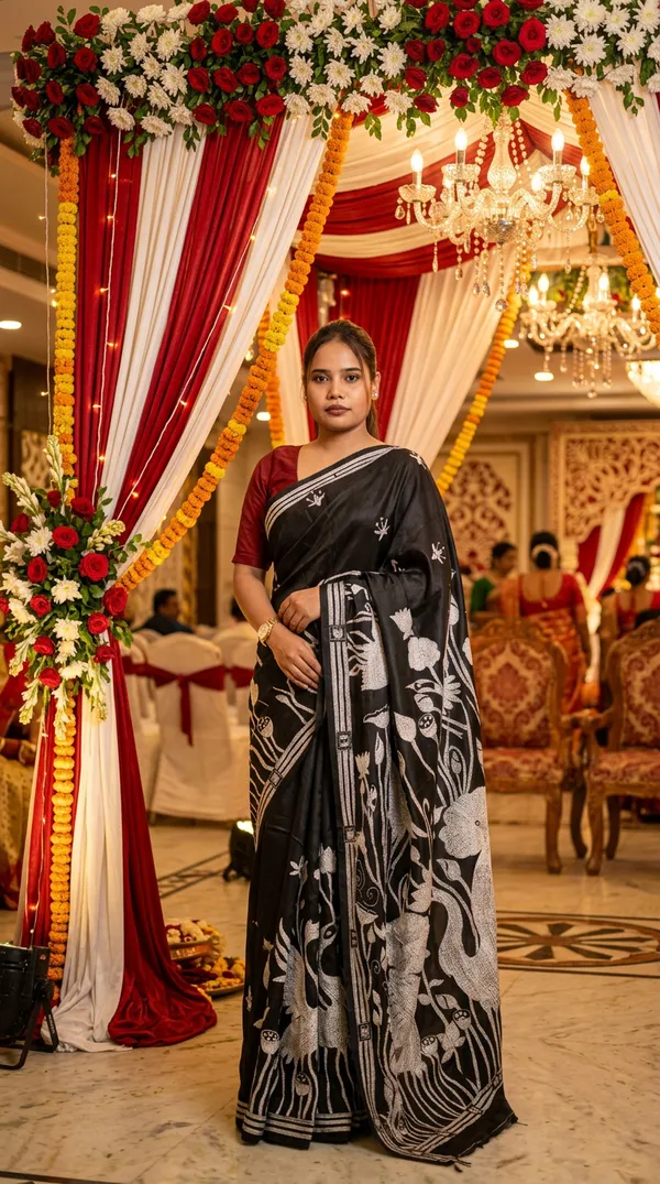 Handmade_Kanthastitch_Silk_Saree
