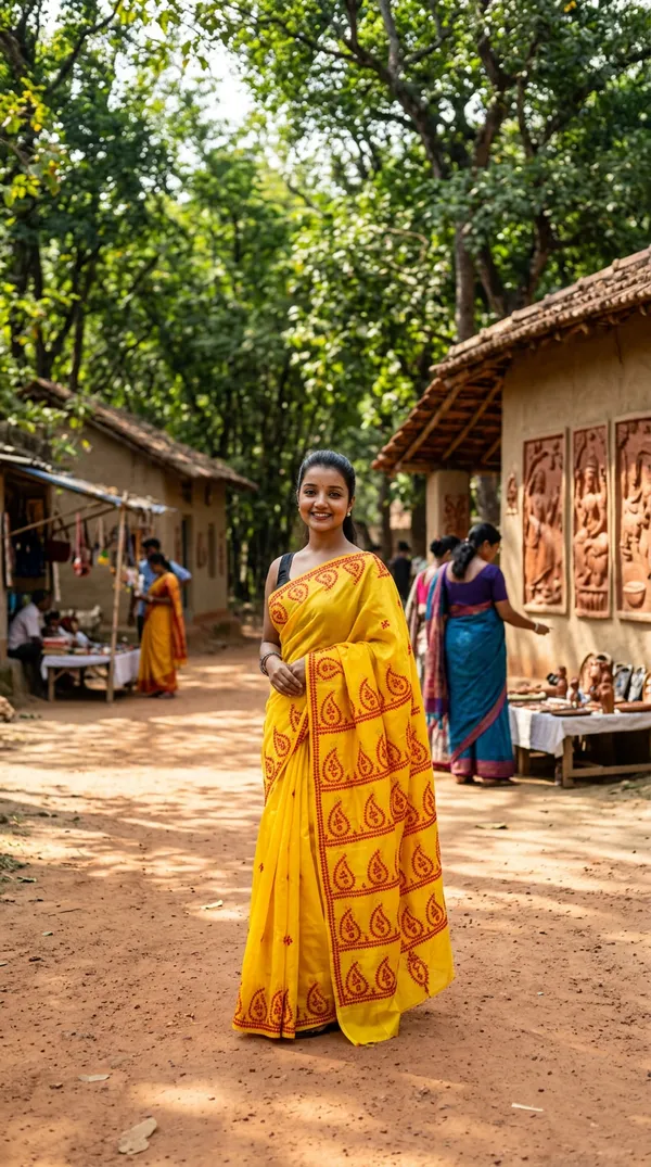 Handmade_Kanthastitch_Silk_Saree