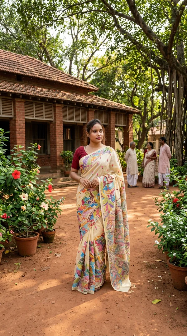 Handmade_Kanthastitch_Silk_Saree