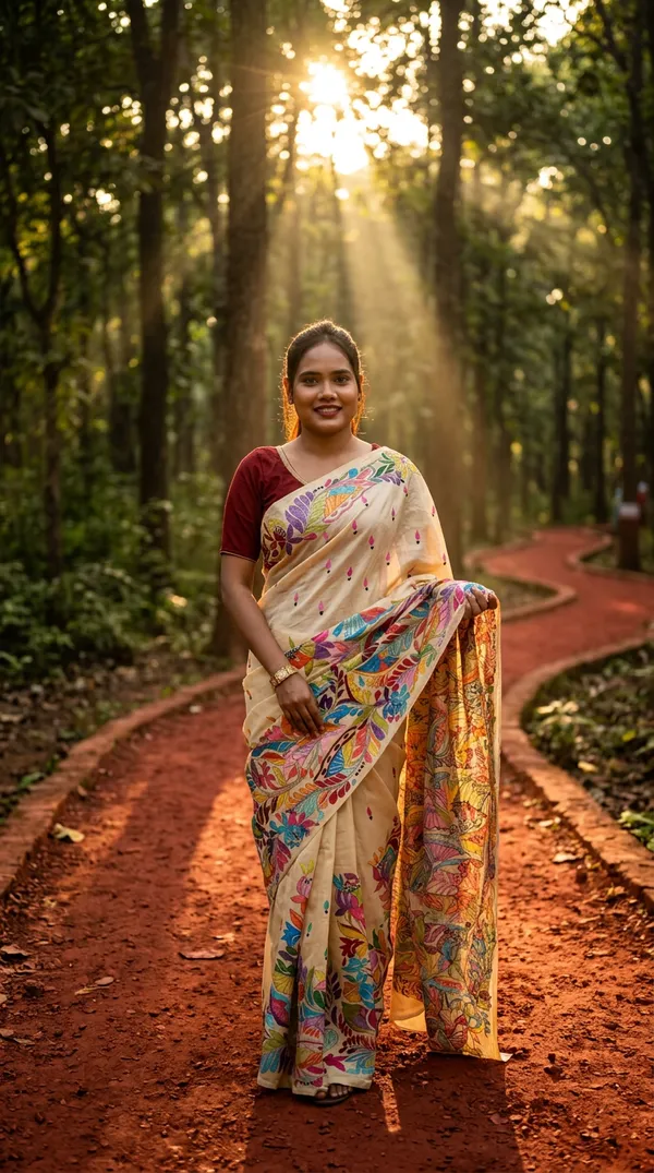 Handmade_Kanthastitch_Silk_Saree