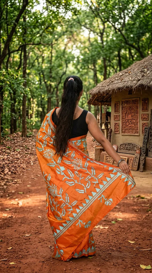Handmade_Kanthastitch_Silk_Saree
