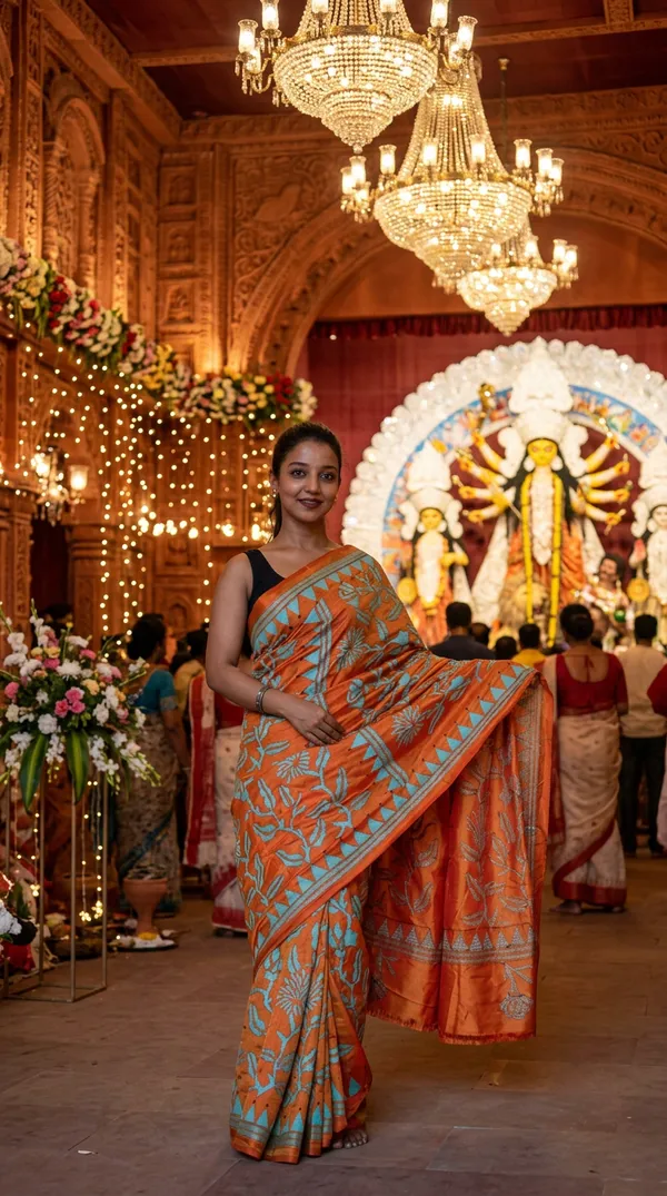 Handmade_Kanthastitch_Silk_Saree