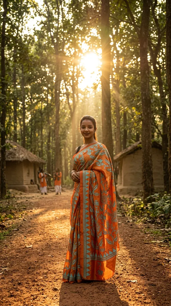 Handmade_Kanthastitch_Silk_Saree