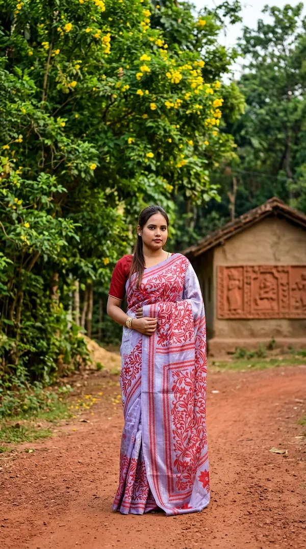 Handmade_Kanthastitch_Silk_Saree