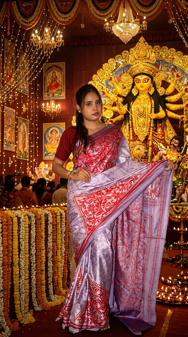 Handmade_Kanthastitch_Silk_Saree