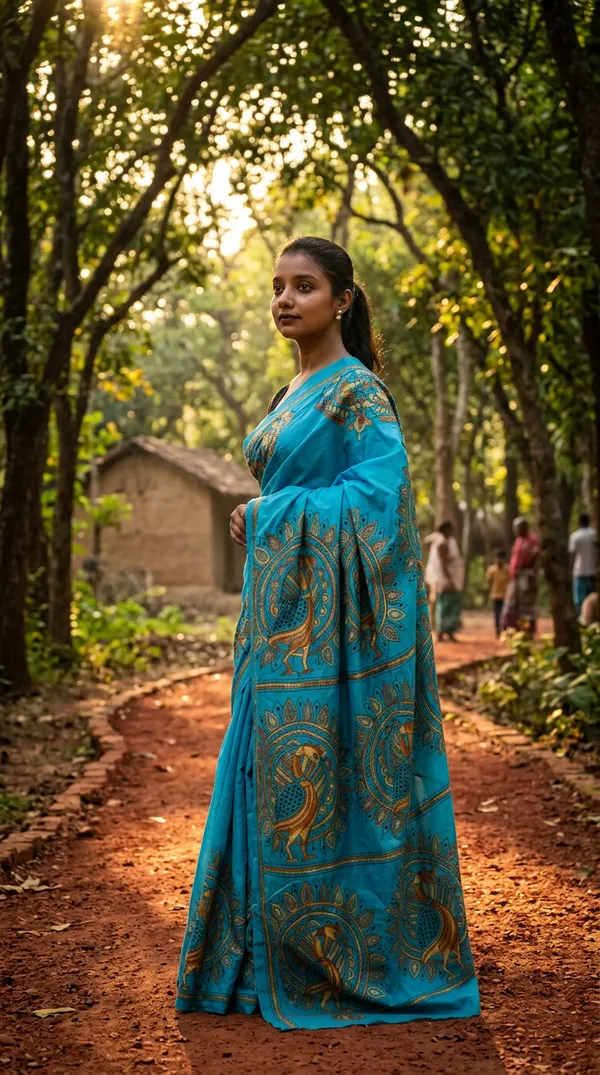 Handmade_Kanthastitch_Silk_Saree