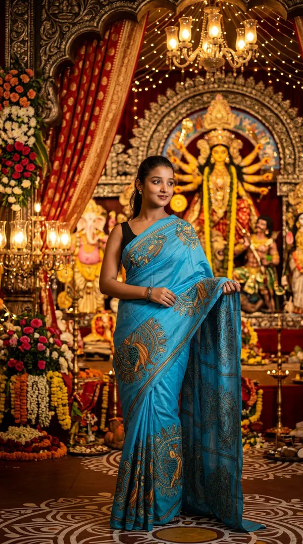 Handmade_Kanthastitch_Silk_Saree