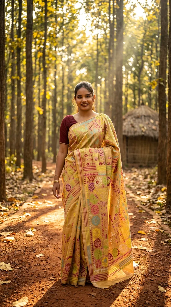 Handmade_Kanthastitch_Silk_Saree