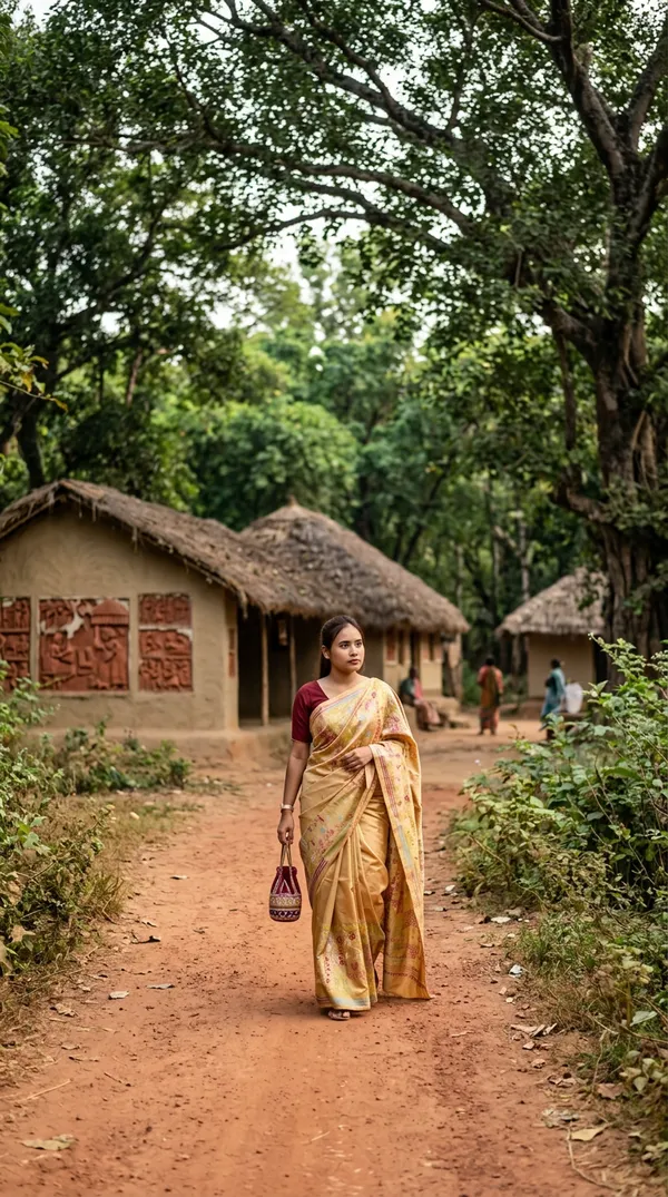 Handmade_Kanthastitch_Silk_Saree