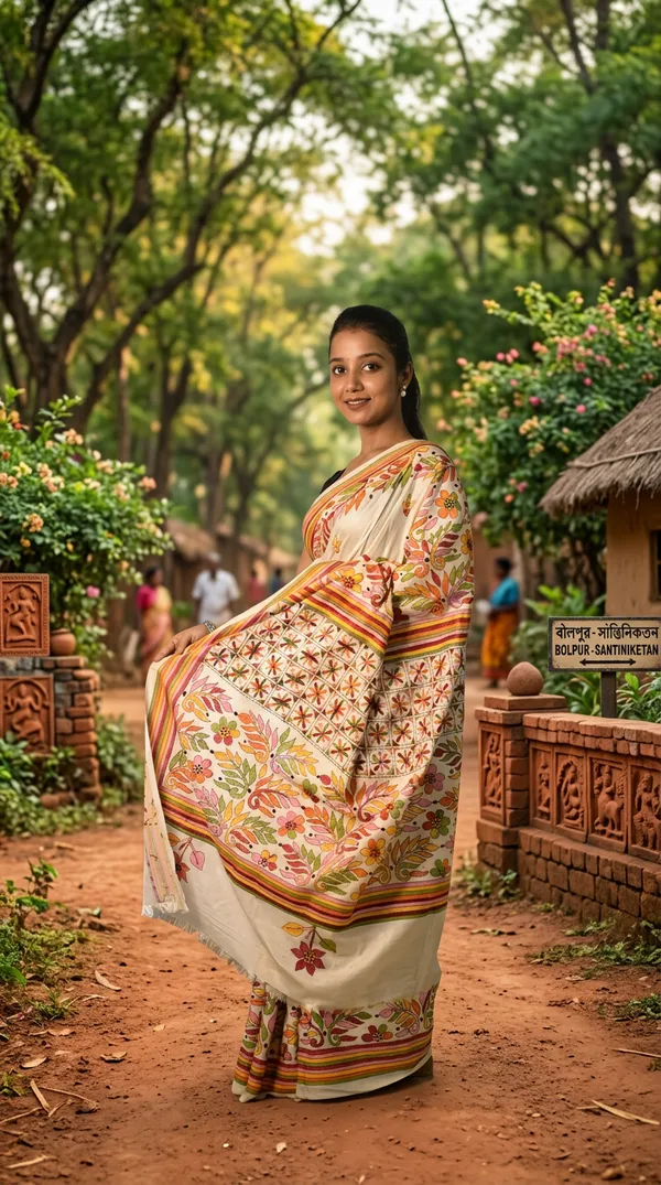 Handmade_Kanthastitch_Silk_Saree