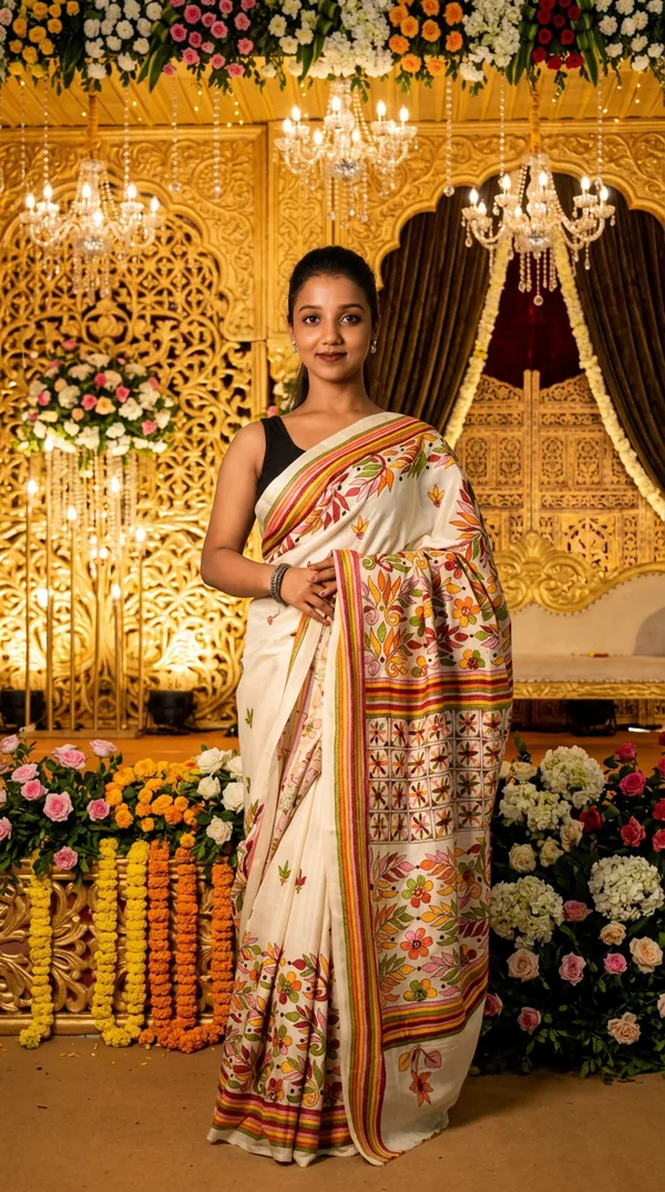 Handmade_Kanthastitch_Silk_Saree