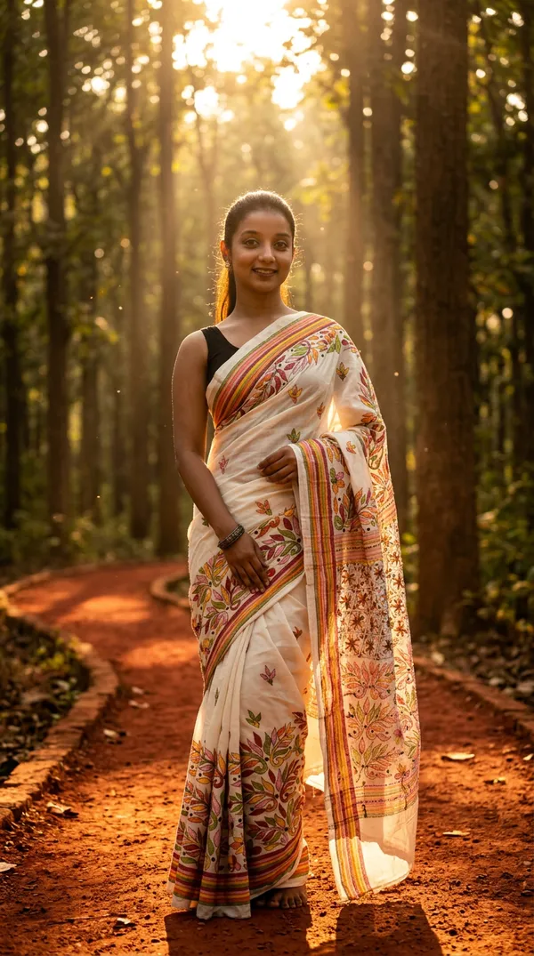 Handmade_Kanthastitch_Silk_Saree
