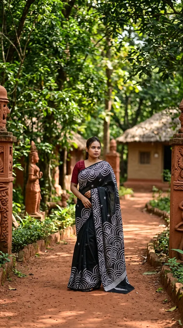 Handmade_Kanthastitch_Silk_Saree