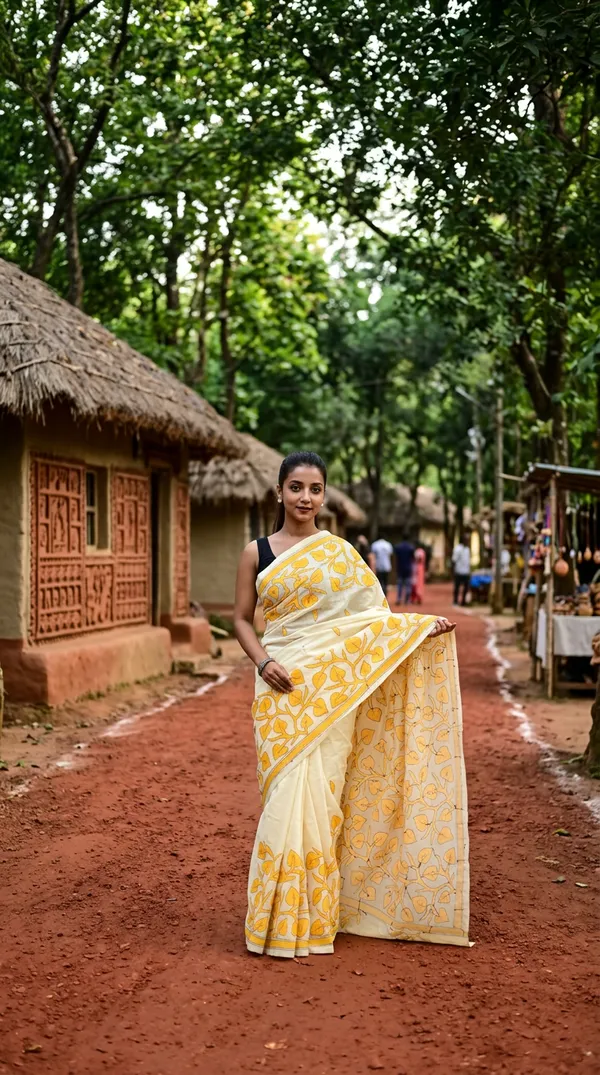 Handmade_Kanthastitch_Silk_Saree