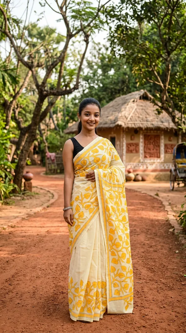 Handmade_Kanthastitch_Silk_Saree