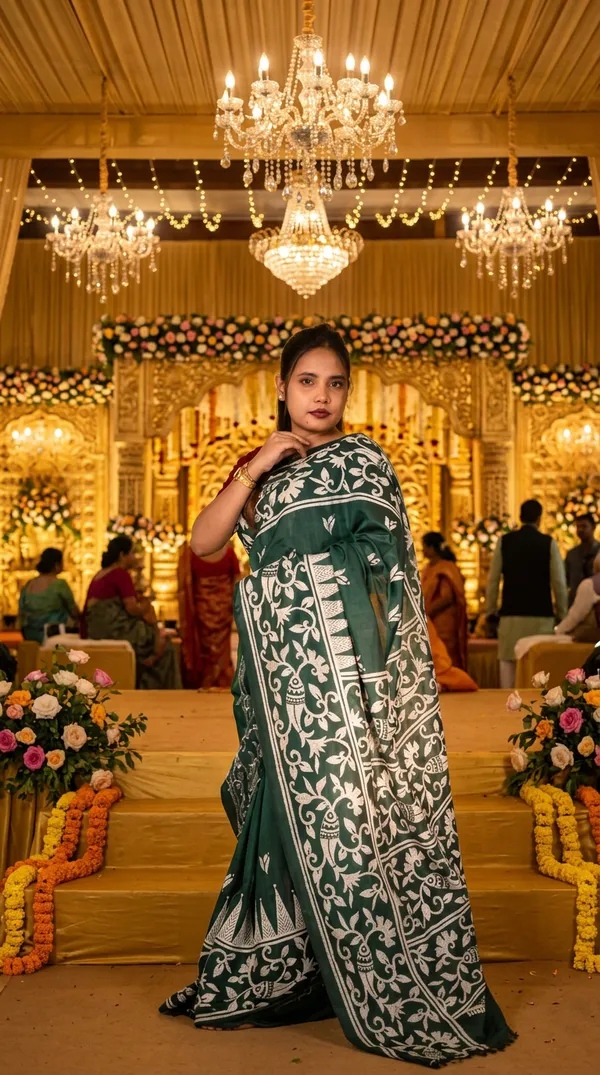Handmade_Kanthastitch_Silk_Saree