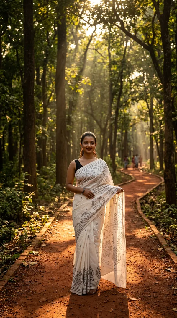 Handmade_Kanthastitch_Silk_Saree