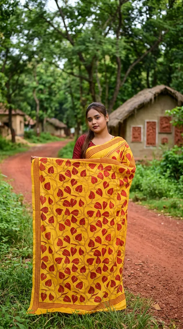 Handmade_Kanthastitch_Silk_Saree