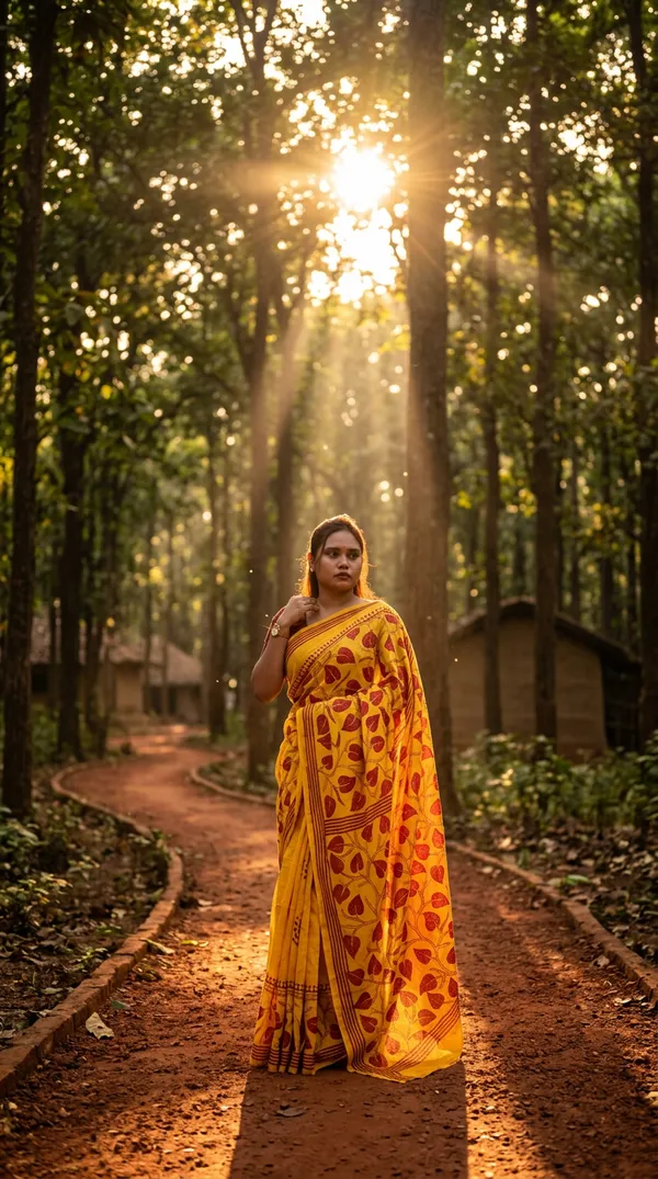 Handmade_Kanthastitch_Silk_Saree