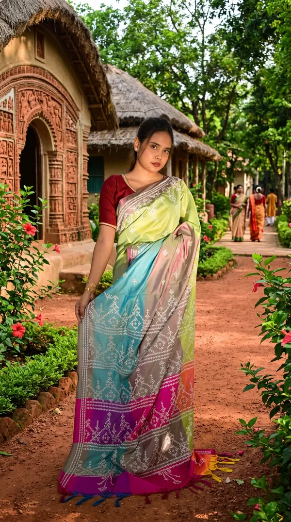Handmade_Kanthastitch_Silk_Saree
