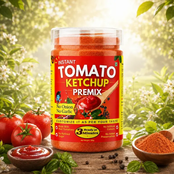 Satvik Version_(No_Onion_No_Garlic)_Instant_Tomato_Ketchup_Premix. (Makes upto 1.2Kgs)