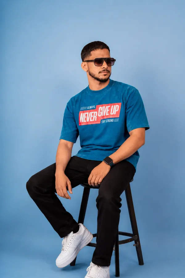 Blue_Cotton_French_Terry_T-shirt_For_Men