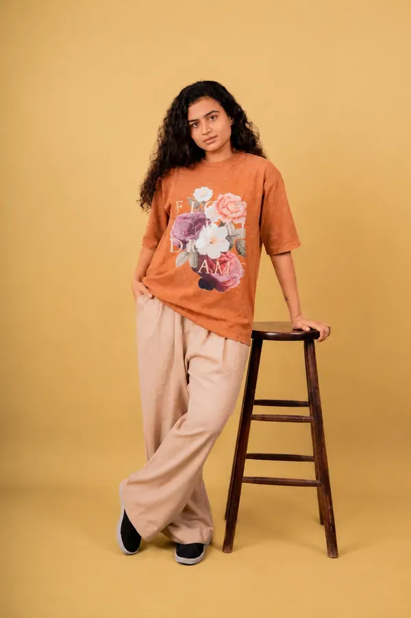 Brown_And_Pink_Cotton_French_Terry_T-shirt_For_Women_Pack_of_2