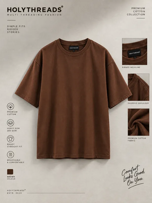 Brown_Plan_Over_Sized_T_shirt_