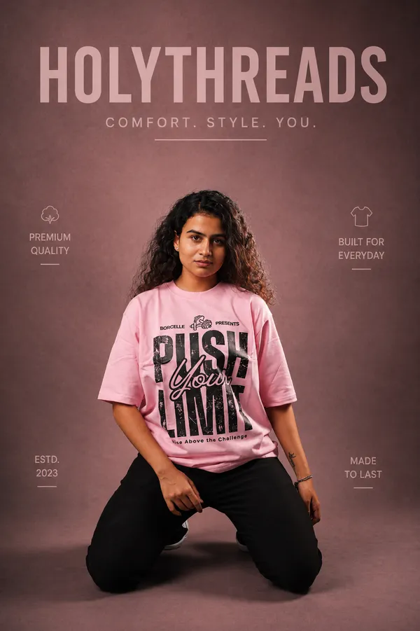 Pink_Cotton_French_Terry_T-shirt_For_Women