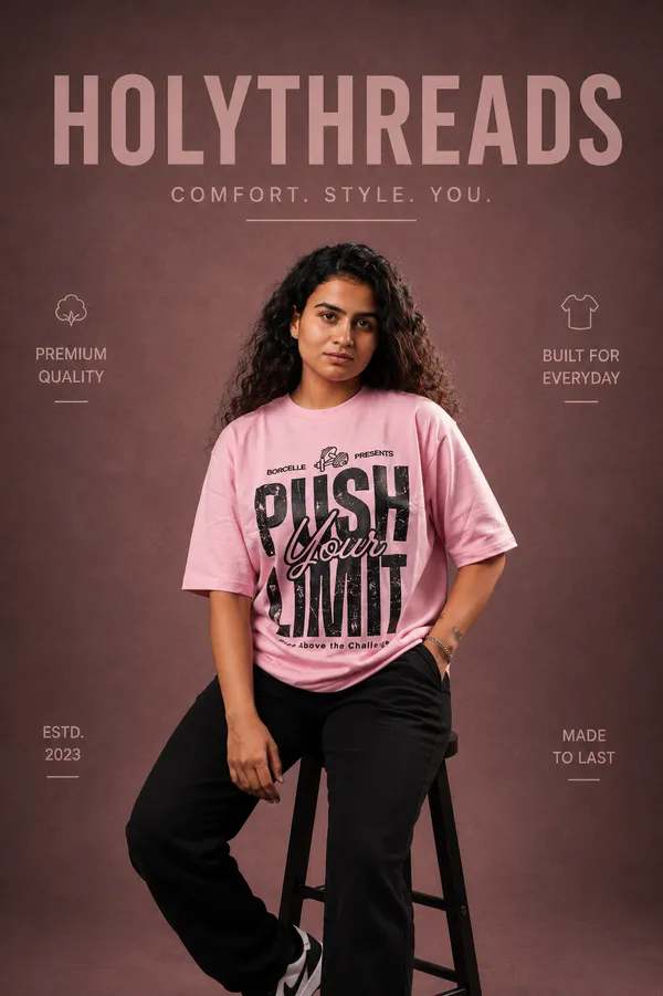 Pink_Cotton_French_Terry_T-shirt_For_Women