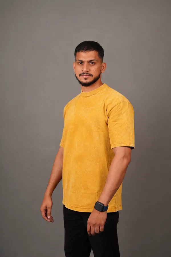 Mustard_Yellow_Cotton_French_Terry_T-shirt_For_Men