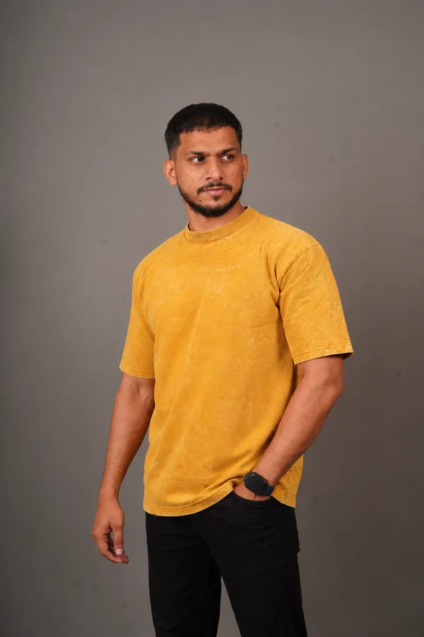 Mustard_Yellow_Cotton_French_Terry_T-shirt_For_Men