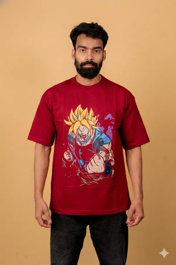 Maroon_Cotton_French_Terry_T-shirt_For_Men