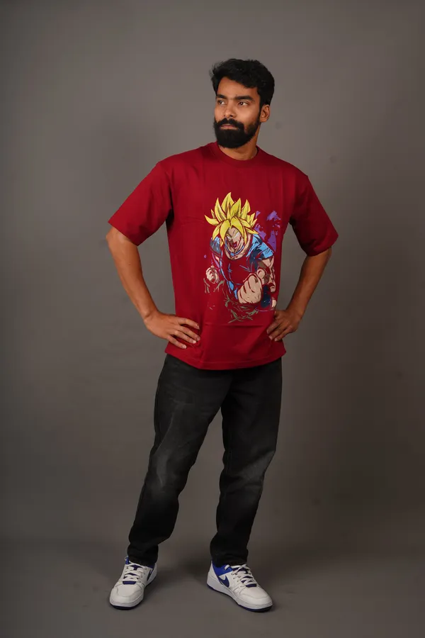 Maroon_Cotton_French_Terry_T-shirt_For_Men