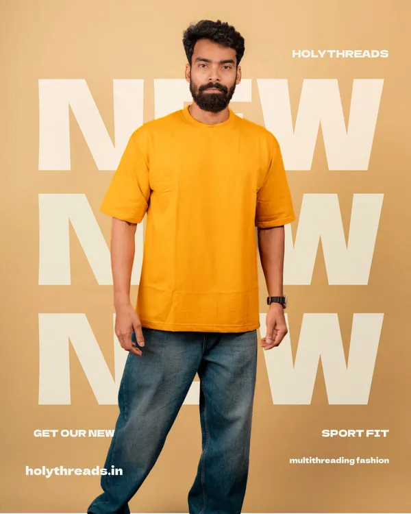 Mustard_Yellow_Cotton_French_Terry_T-shirt_For_Men