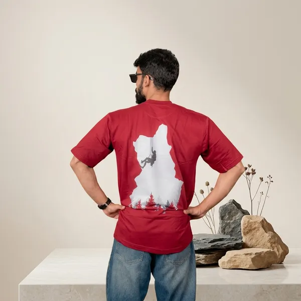 Red_Cotton_French_Terry_T-shirt_For_Men