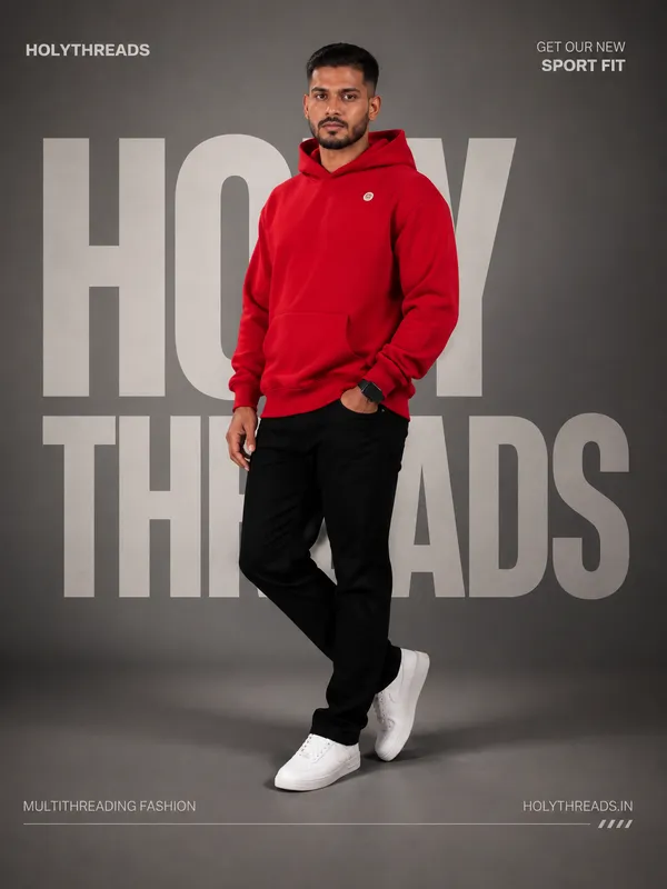 Red_Plain_winter_wear_hoodie