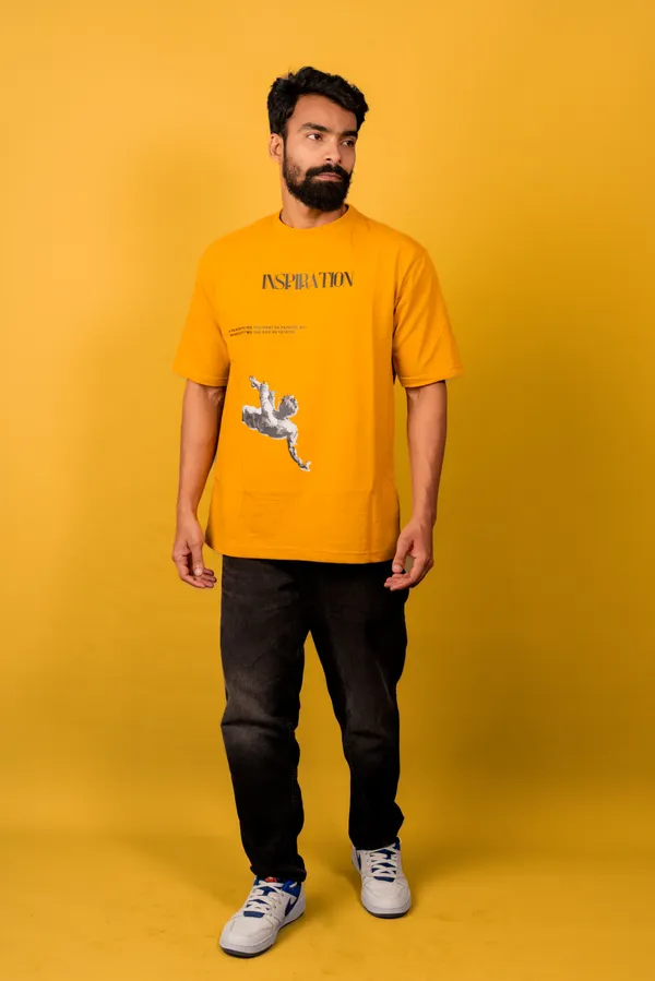 Yellow_Cotton_French_Terry_T-shirt_For_Men