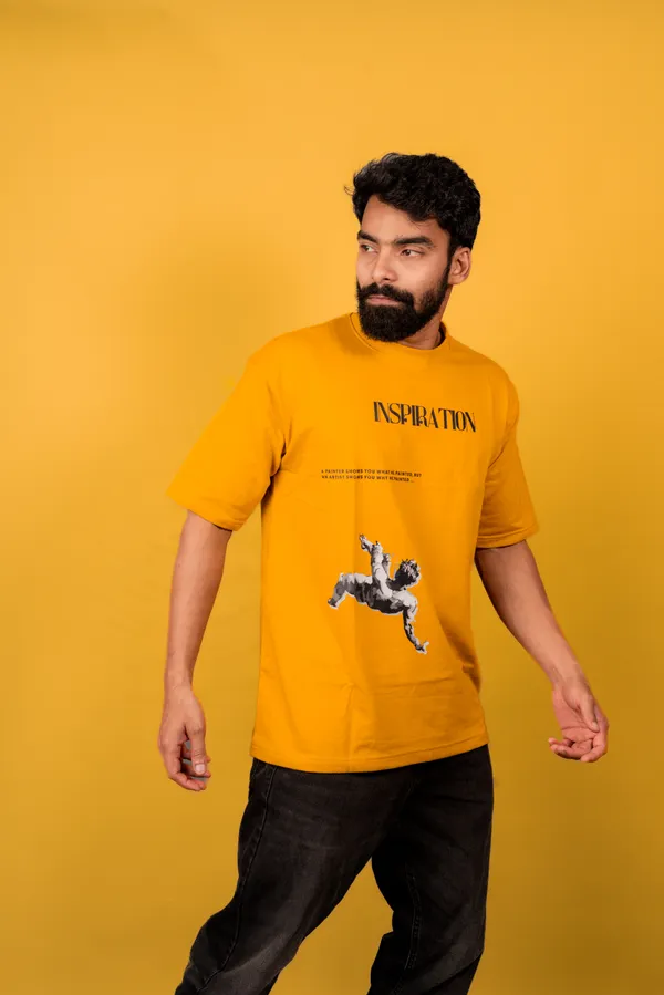 Yellow_Cotton_French_Terry_T-shirt_For_Men