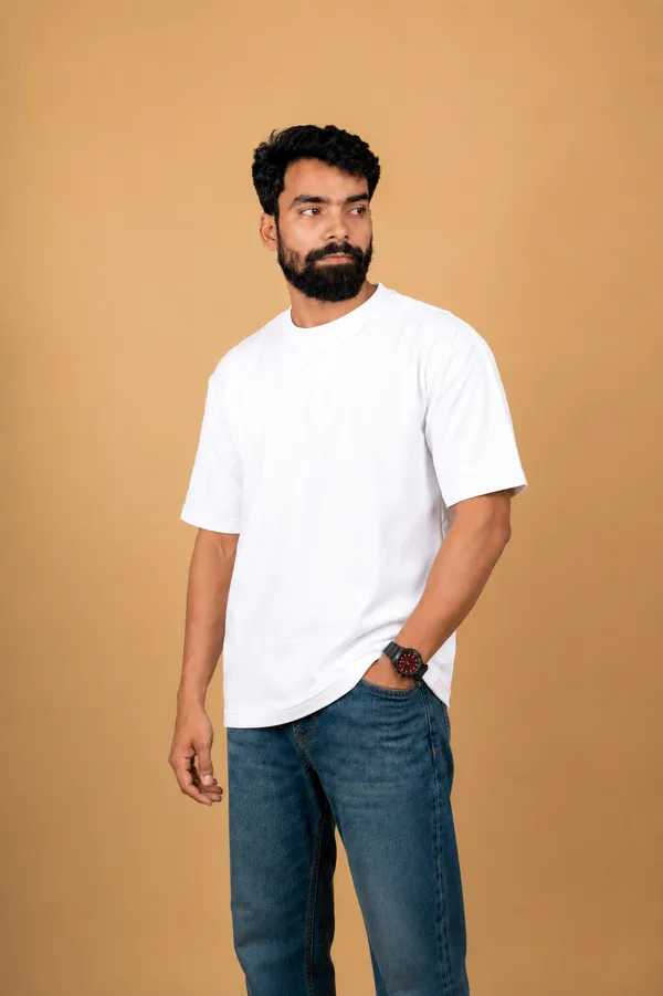 White_Cotton_French_Terry_T-shirt_For_Men