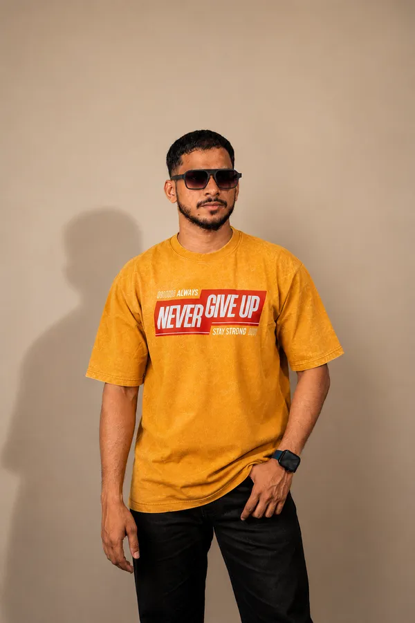 Yellow_Cotton_French_Terry_T-shirt_For_Unisex