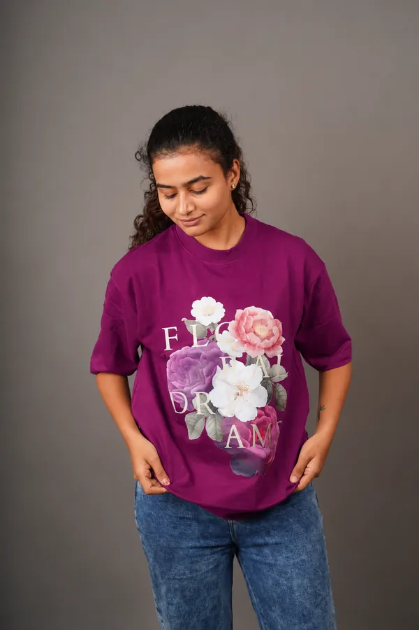 Purple_Cotton_French_Terry_T-shirt_For_Women