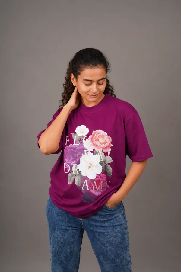 Purple_Cotton_French_Terry_T-shirt_For_Women