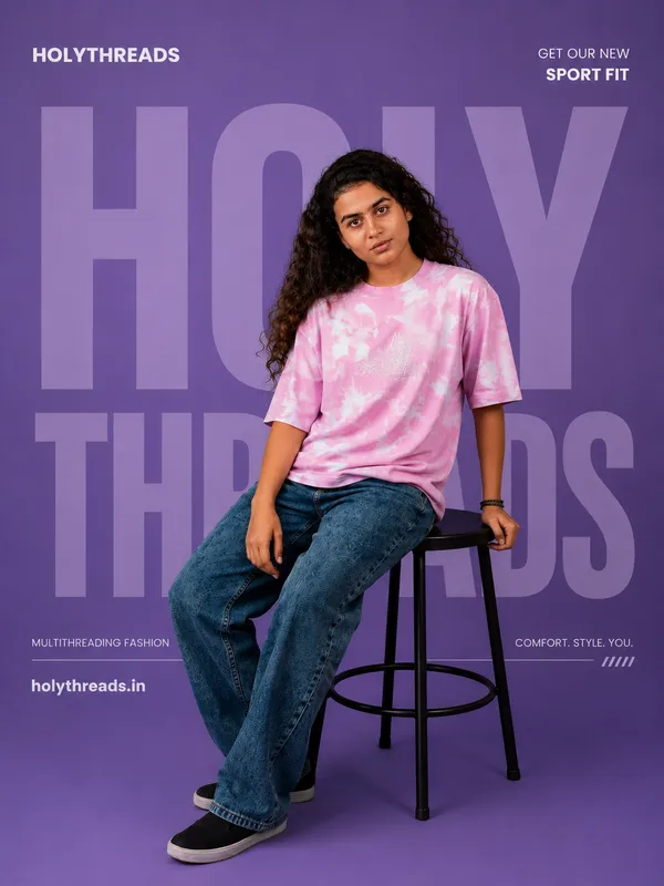 Pink_Cotton_French_Terry_T-shirt_For_Women