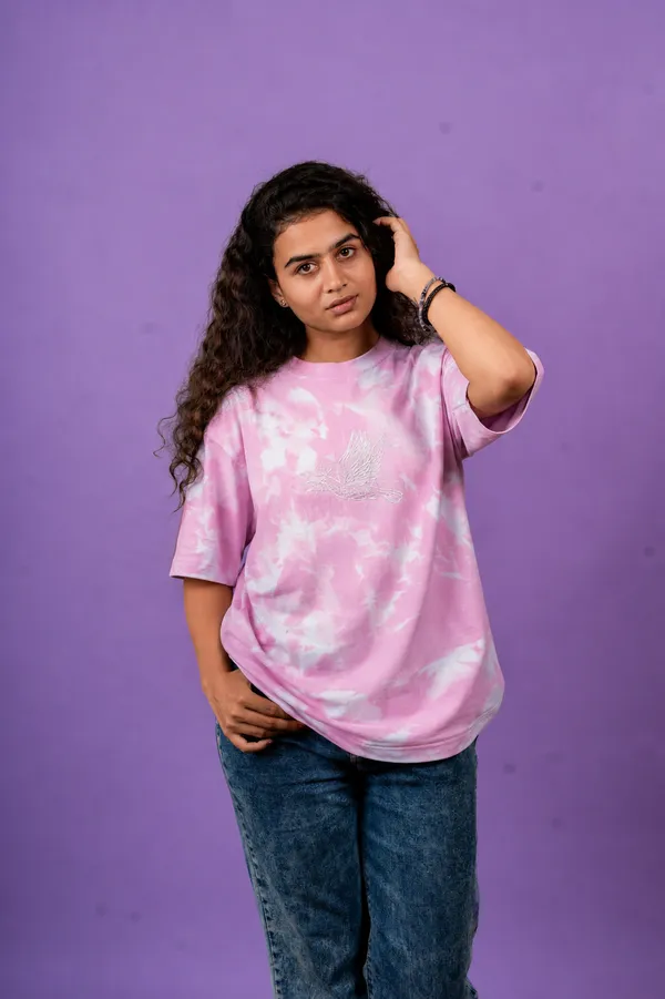 Pink_Cotton_French_Terry_T-shirt_For_Women