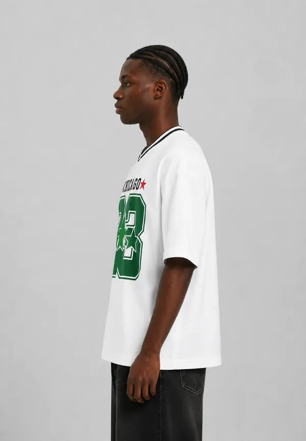 Chicago_23_White_V_Neck_T_Shirt