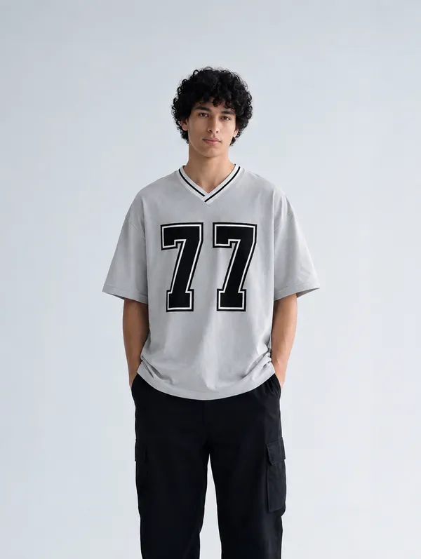 Grey_77_V_Neck_T_Shirt