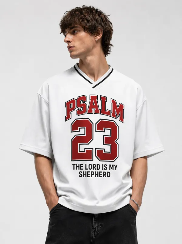 White_Psalm_V_Neck_Tshirt
