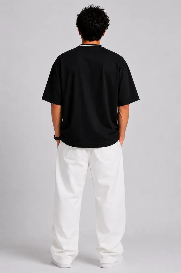 Black_V_Neck_Casual_Fearless_T_Shirt